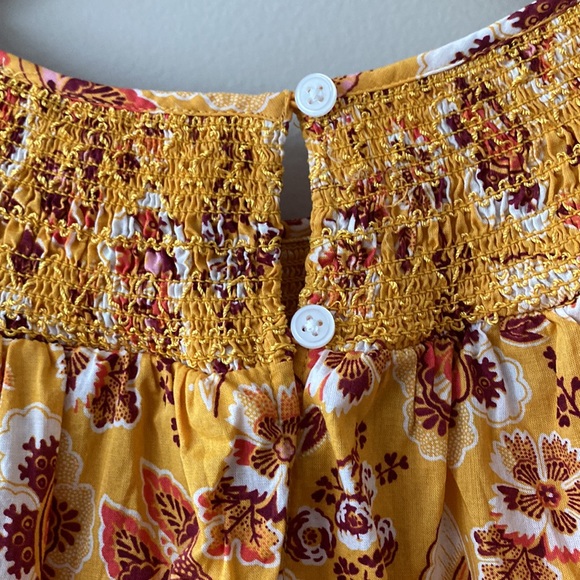 Loft Outlet Floral Smocked Short Sleeve Top - Picture 3 of 10